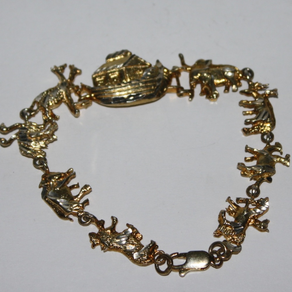 STUNNING Noahs arch sterling silver gold bracelet